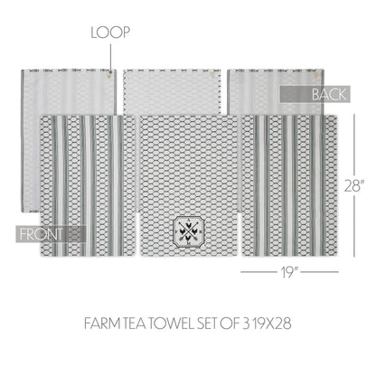 Down Home FARM Tea Towel Set of 3 19x28