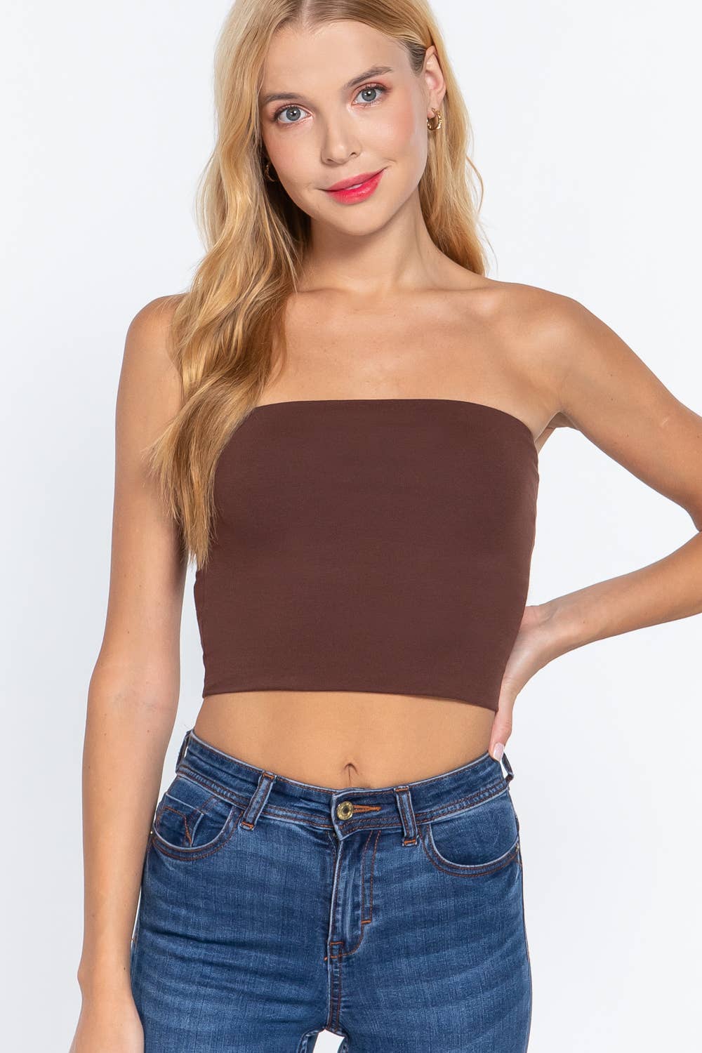 Fitted Crop Tube Cotton Spandex Top