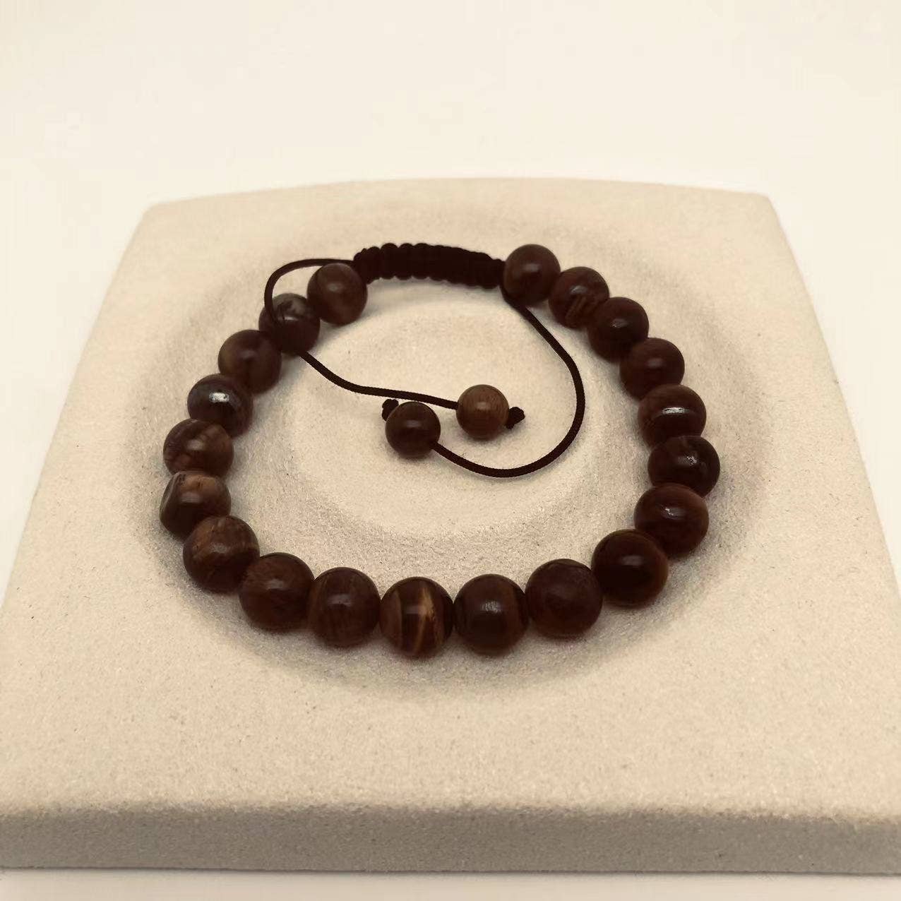 8MM Elastic Natural Stone Bracelets: Indian agate