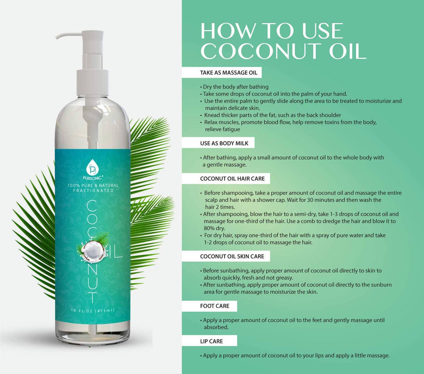 8 Oz 100% Pure Fractionated Coconut  Oil