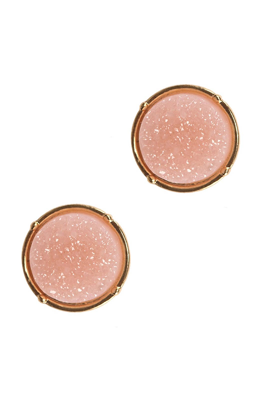 Glittered Druzy Round Post Earrings