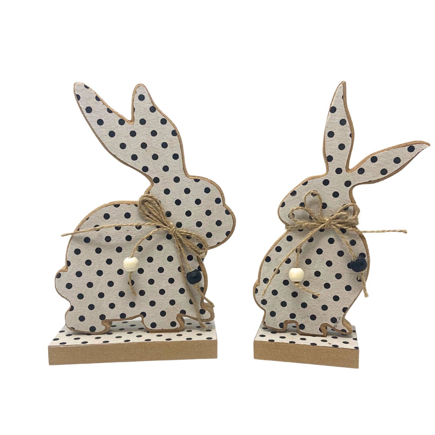 Polka Dot MDF Standing Bunny 8.5" x 5"
