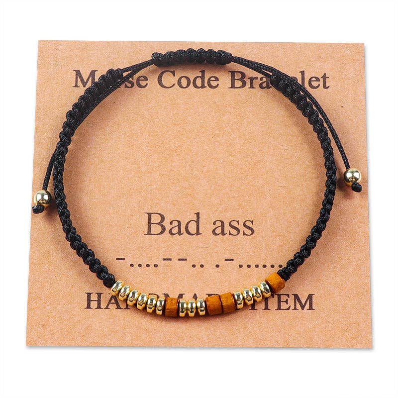 Handmade Wooden Beaded Morse Code Bracelets