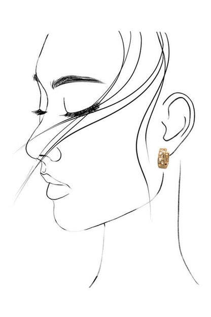 mini cutout checker hoop Huggie earring