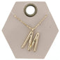 16" Gold Chain Necklace, Initial "M", 3" Ext.