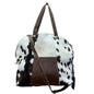 Round Leather Hide Crossbody Tote