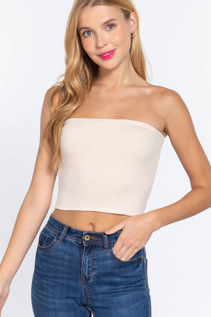 Fitted Crop Tube Cotton Spandex Top