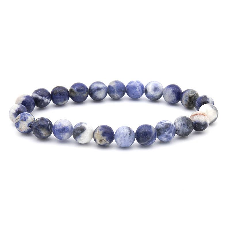 8MM Elastic Natural Stone Bracelets: Indian agate