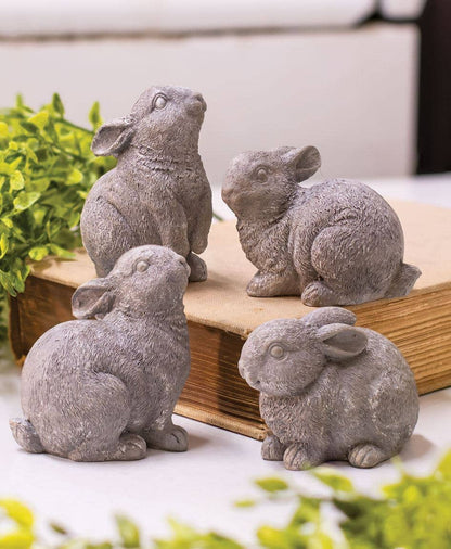 Gray Resin Bunny, 4 Assorted