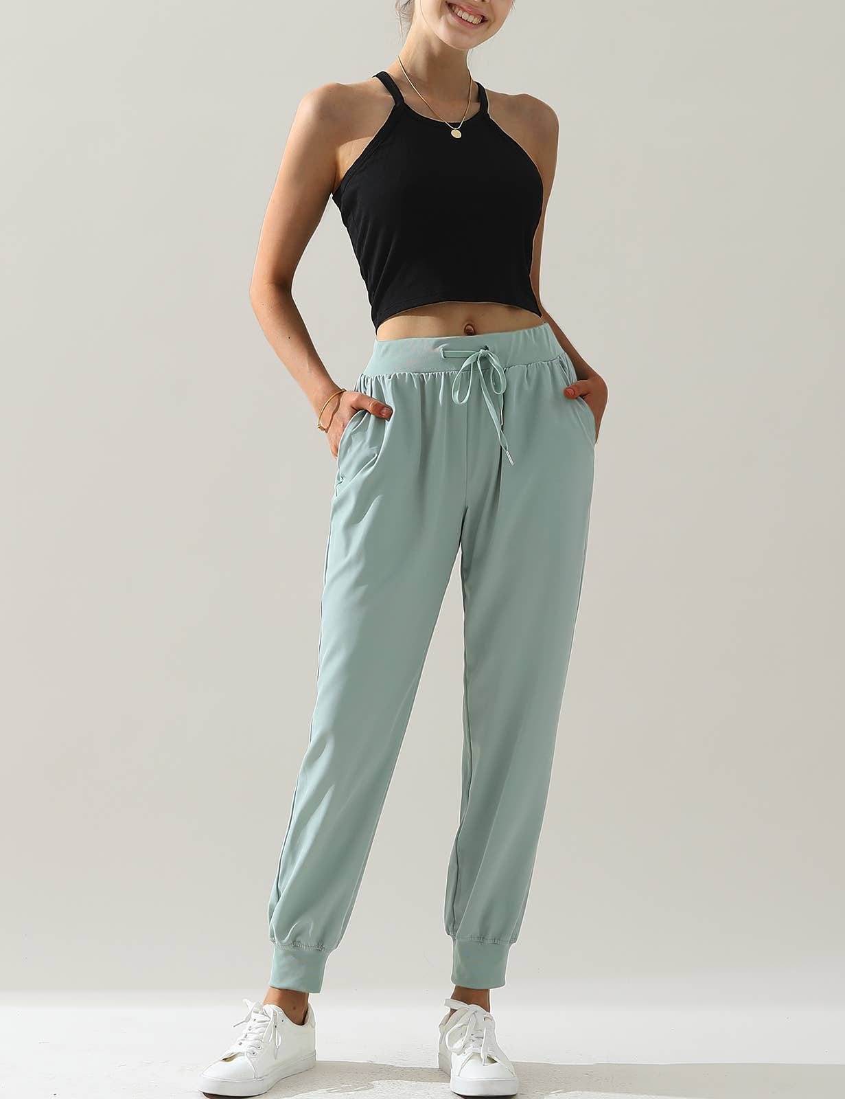 Elastic Band Waist With Side Pocket Pants