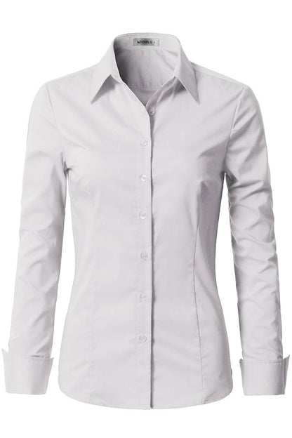 Button Down Long Sleeve Collared Shirt