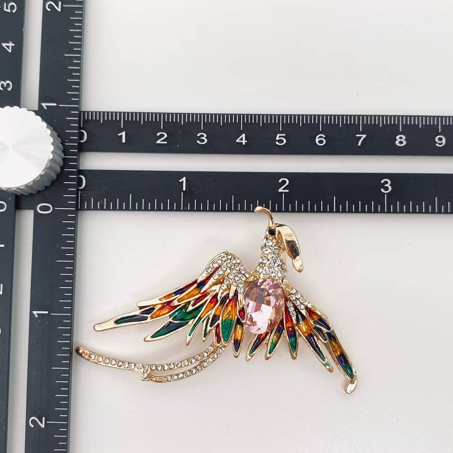 Classical Colored Rhinestone Bird Brooch