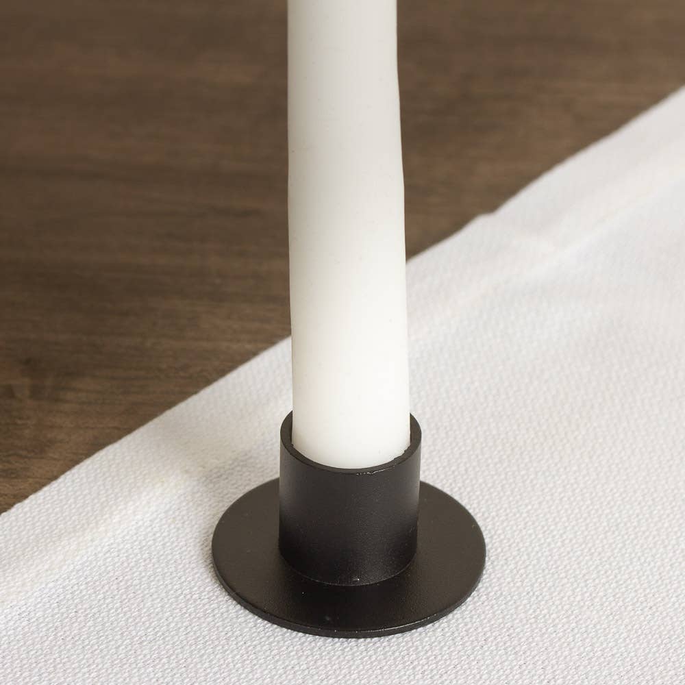 2" Black Metal Round Taper Candle Holder