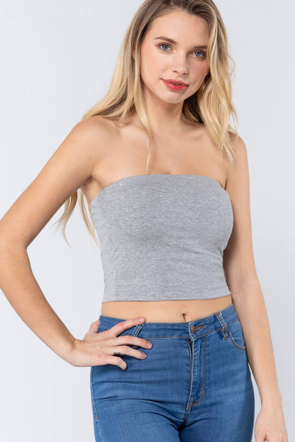 Fitted Crop Tube Cotton Spandex Top