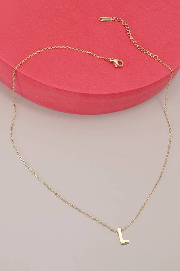 18K Stainless Steel Tarnish Free Initial Necklace