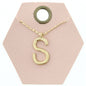 16" Gold Chain Necklace, Initial "S", 3" Ext.