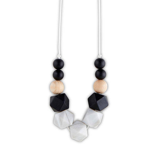 Silicone Necklace Black Marble