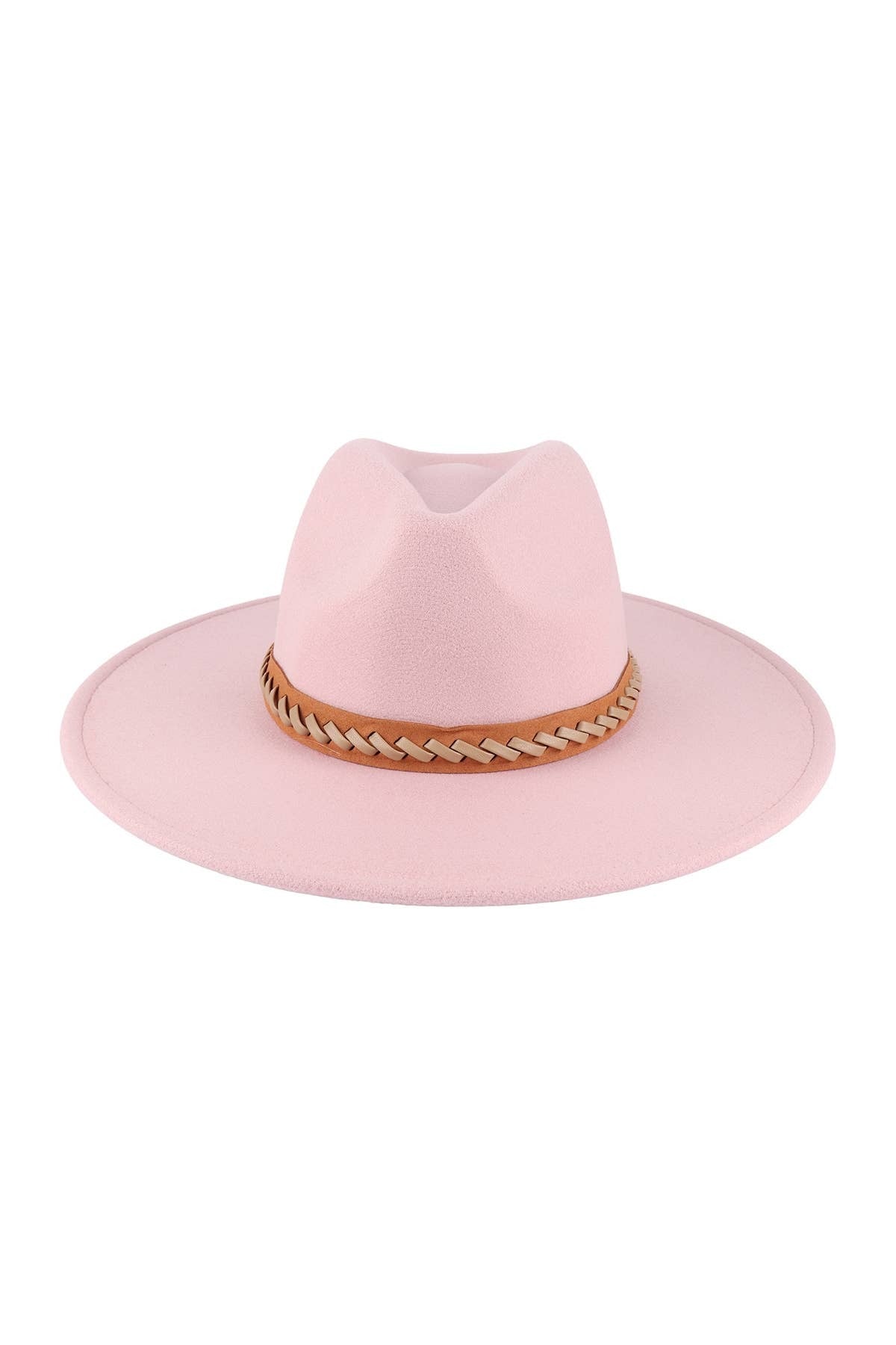 Felt Brim Hat With Leather Braided
