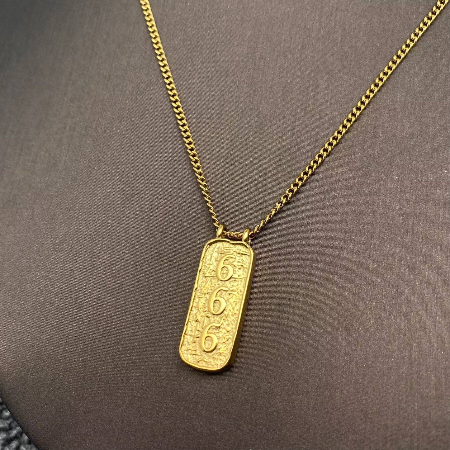 Lucky Numbers Tarot Charm 18K Gold Plated SS Necklace