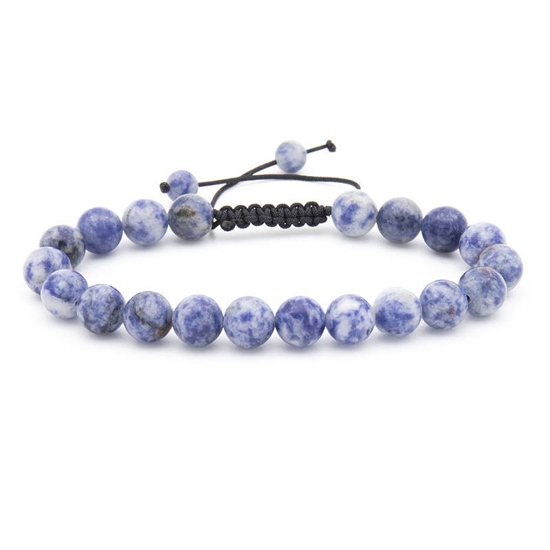 8MM Elastic Natural Stone Bracelets: Indian agate