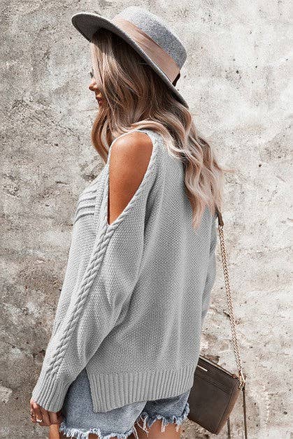 Shoulder Cutout Sweater