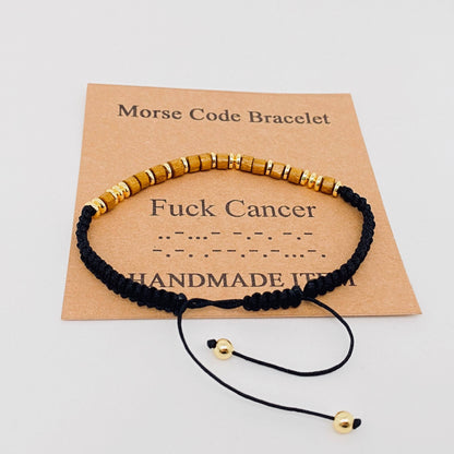 Handmade Wooden Beaded Morse Code Bracelets