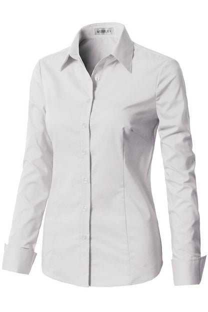 Button Down Long Sleeve Collared Shirt