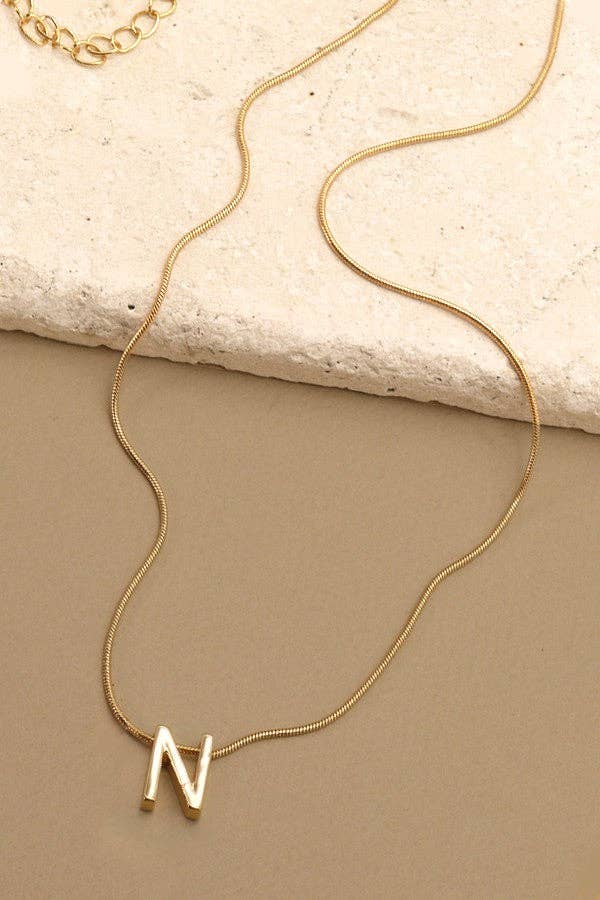 SNAKE CHAIN INITIAL NECKLACE