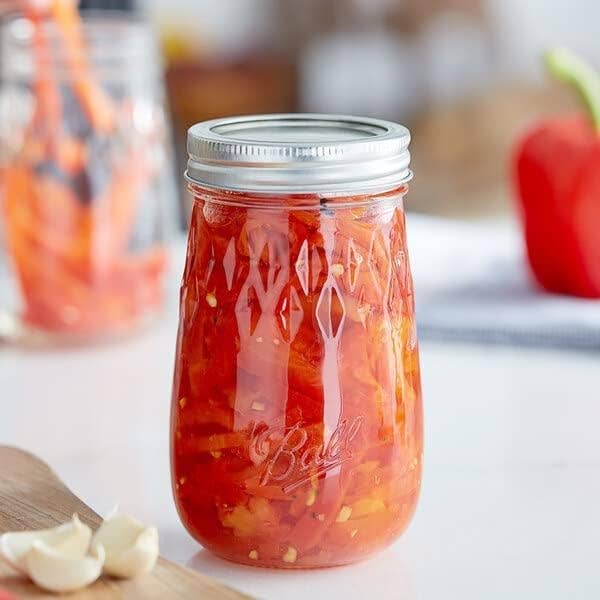 Flute Shaped Mason Jars 16 oz with Airtight Lids and Bands