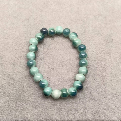 Multi-style Handmade Ceramic Beaded Elastic Rope Bracelet