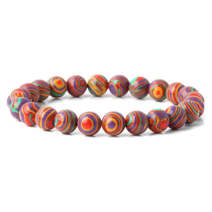 8MM Elastic Natural Stone Bracelets: Indian agate