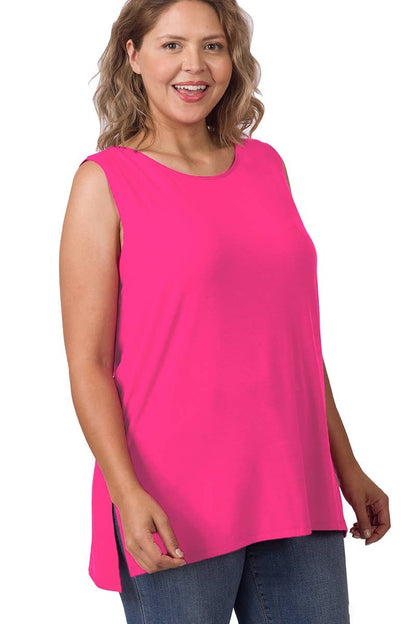 Plus Sleeveless Round Top
