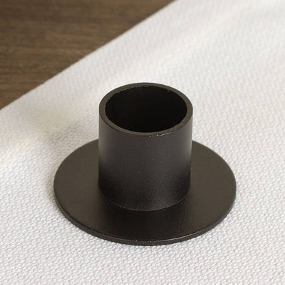 2" Black Metal Round Taper Candle Holder