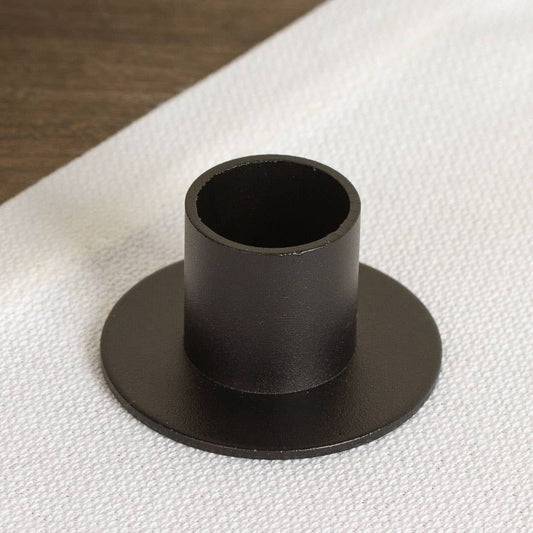 2" Black Metal Round Taper Candle Holder