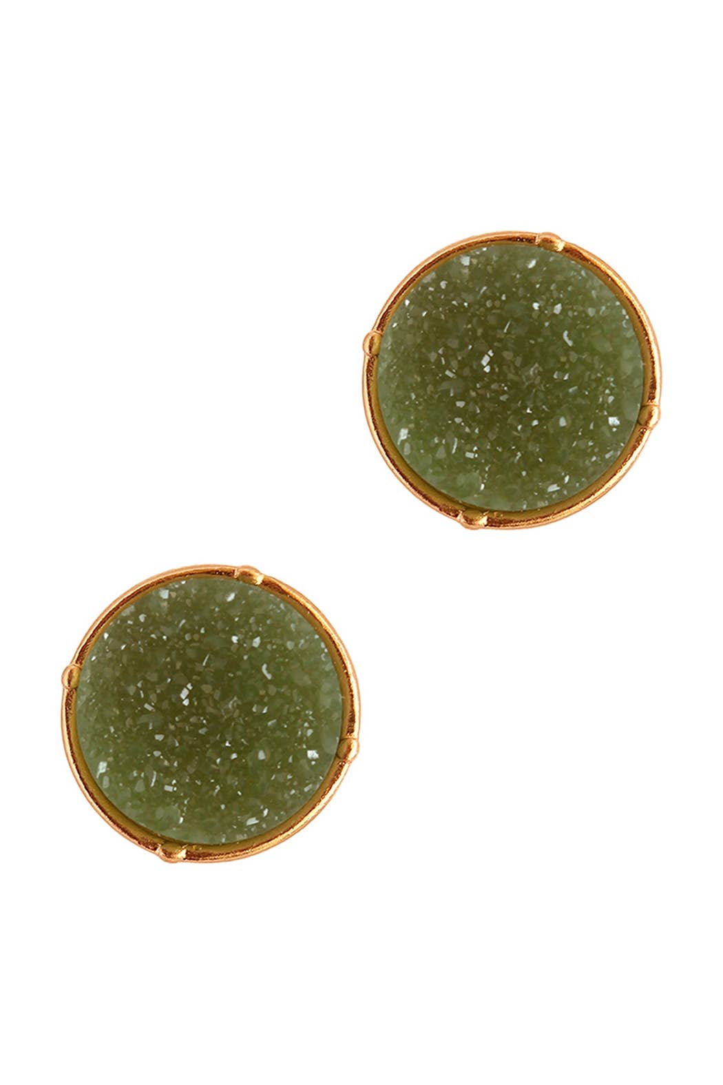 Glittered Druzy Round Post Earrings