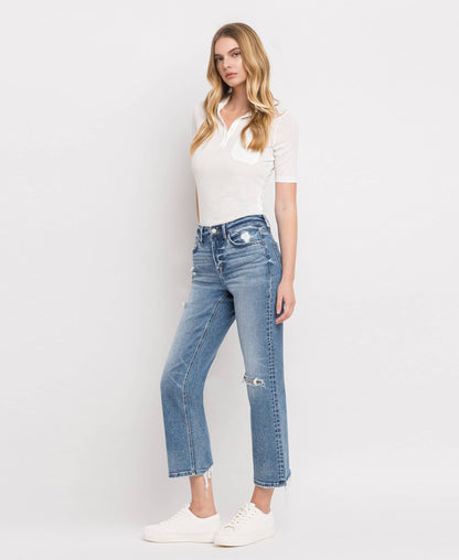 HIGH RISE PAINT SPLATTER CUFFED BOYFRIEND JEANS V2787