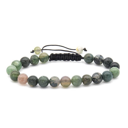 8MM Elastic Natural Stone Bracelets: Indian agate