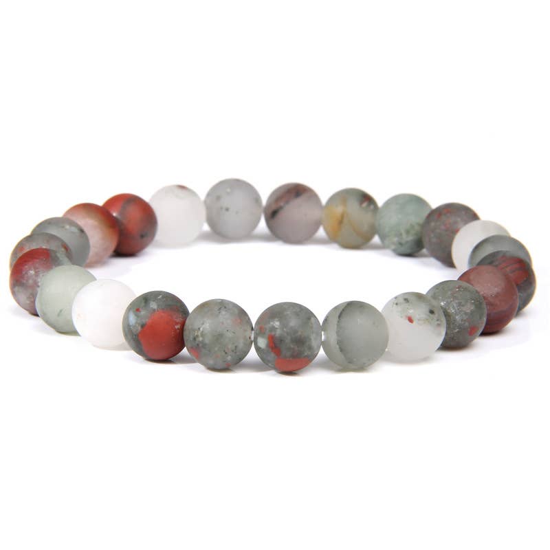 8MM Elastic Natural Stone Bracelets: Indian agate