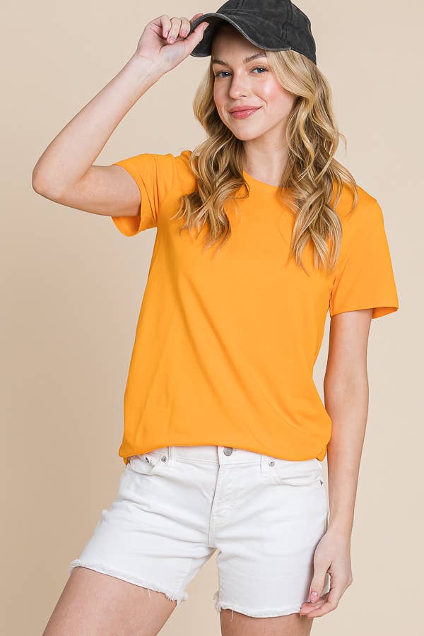 Crew Neck Short Sleeve Fitted Top: M, NEW OLIVE