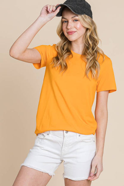 Crew Neck Short Sleeve Fitted Top: M, NEW OLIVE