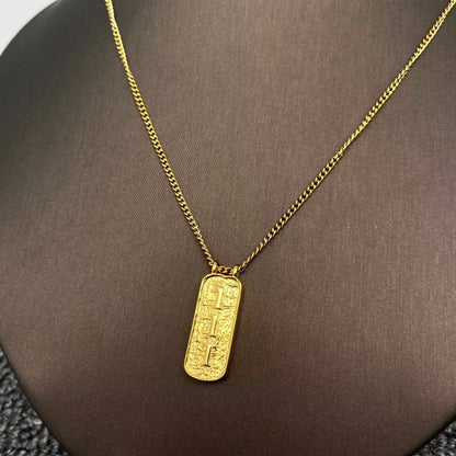 Lucky Numbers Tarot Charm 18K Gold Plated SS Necklace