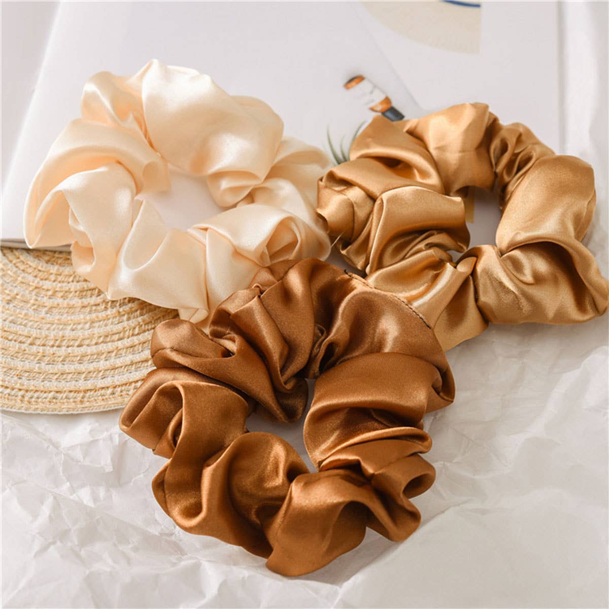 silk scrunchie wine