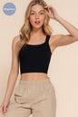 Double Scoop Neck Seamless Crop Tank Top