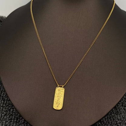 Lucky Numbers Tarot Charm 18K Gold Plated SS Necklace