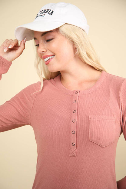 Soft brushed solid knit casual top