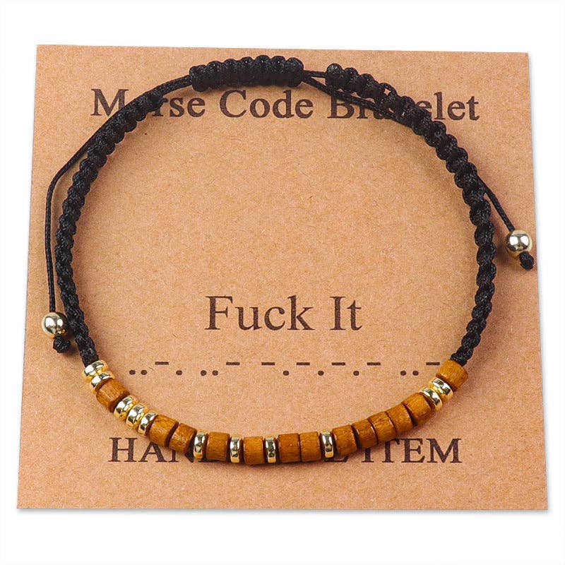 Handmade Wooden Beaded Morse Code Bracelets