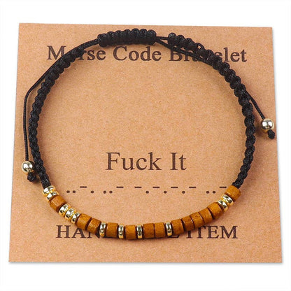 Handmade Wooden Beaded Morse Code Bracelets