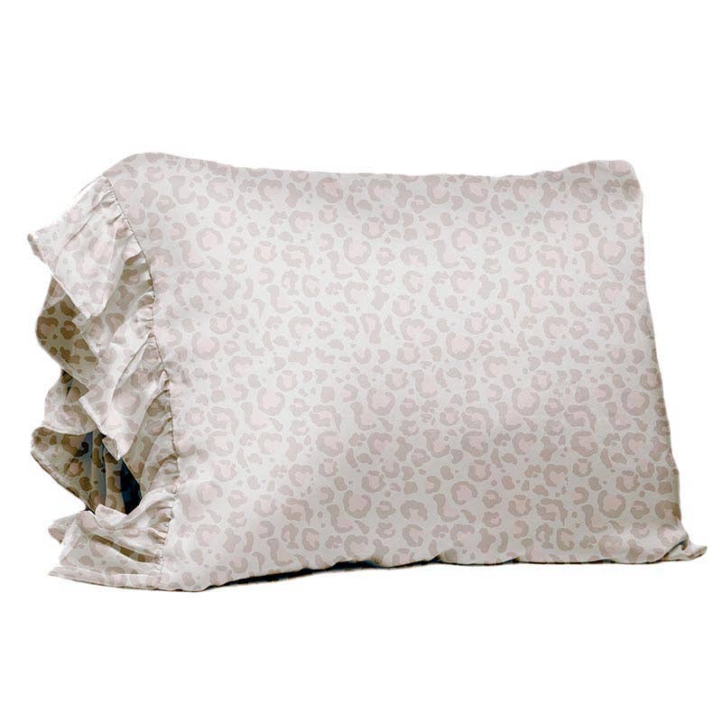Silky Pillowcase with Ruffle - Leopard