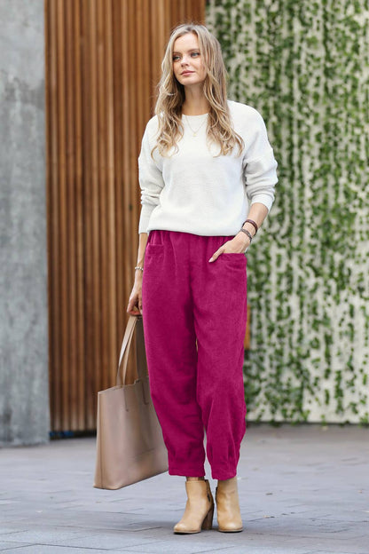 Corduroy Front pocket Baggy Pants
