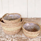 Seagrass Basket with/Liner, Cream,  S/3